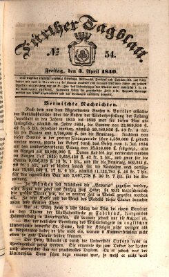 Fürther Tagblatt Freitag 3. April 1840