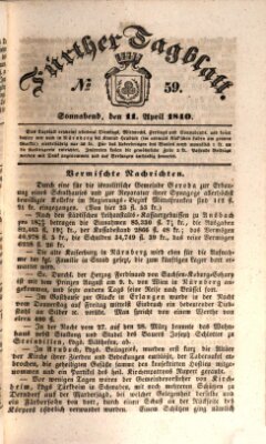 Fürther Tagblatt Samstag 11. April 1840