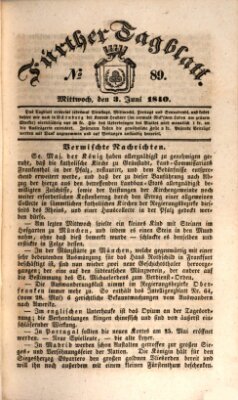 Fürther Tagblatt Mittwoch 3. Juni 1840