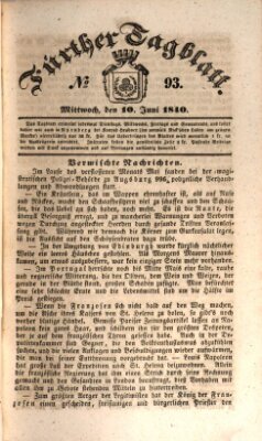 Fürther Tagblatt Mittwoch 10. Juni 1840