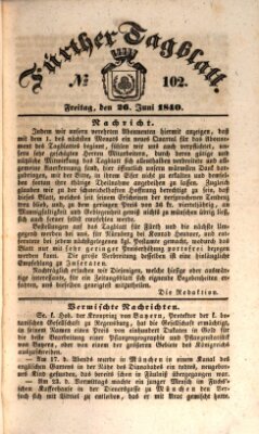 Fürther Tagblatt Freitag 26. Juni 1840