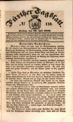 Fürther Tagblatt Freitag 10. Juli 1840