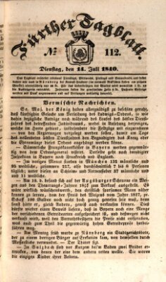 Fürther Tagblatt Dienstag 14. Juli 1840
