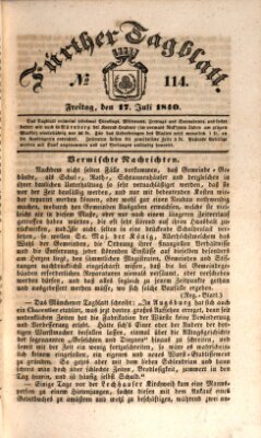 Fürther Tagblatt Freitag 17. Juli 1840