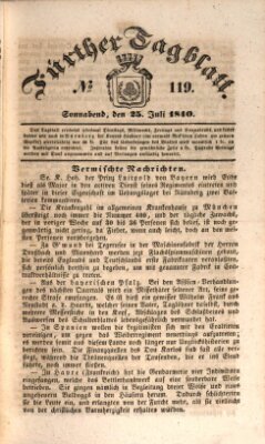 Fürther Tagblatt Samstag 25. Juli 1840