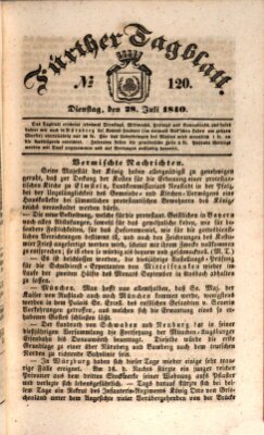 Fürther Tagblatt Dienstag 28. Juli 1840