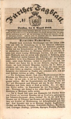 Fürther Tagblatt Dienstag 4. August 1840