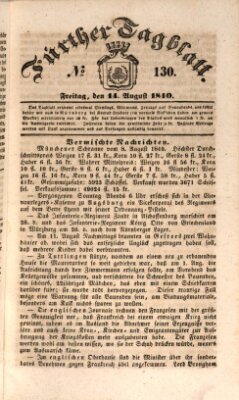 Fürther Tagblatt Freitag 14. August 1840