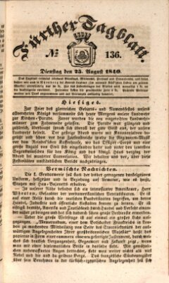 Fürther Tagblatt Dienstag 25. August 1840