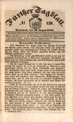 Fürther Tagblatt Samstag 29. August 1840