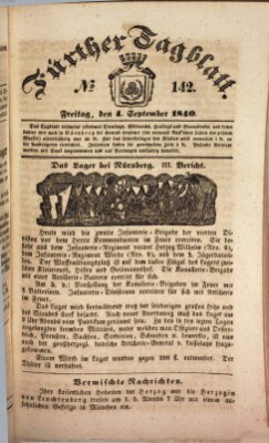 Fürther Tagblatt Freitag 4. September 1840