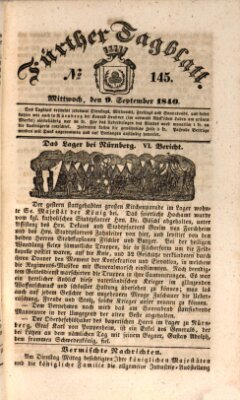 Fürther Tagblatt Mittwoch 9. September 1840