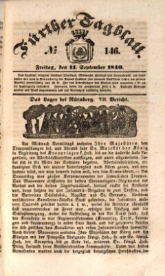 Fürther Tagblatt Donnerstag 10. September 1840