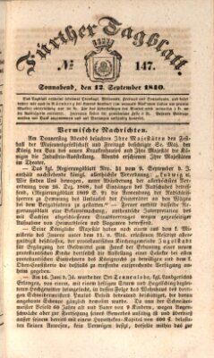 Fürther Tagblatt Samstag 12. September 1840