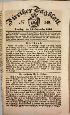 Fürther Tagblatt Dienstag 15. September 1840