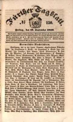 Fürther Tagblatt Freitag 18. September 1840