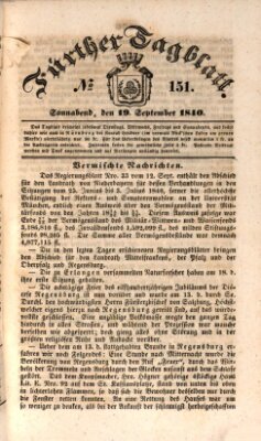 Fürther Tagblatt Samstag 19. September 1840