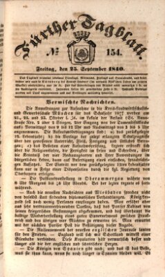 Fürther Tagblatt Freitag 25. September 1840