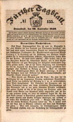 Fürther Tagblatt Samstag 26. September 1840