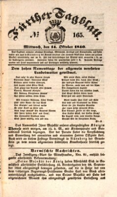 Fürther Tagblatt Mittwoch 14. Oktober 1840