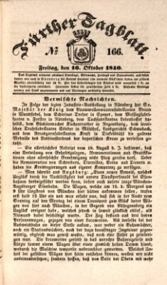 Fürther Tagblatt Freitag 16. Oktober 1840