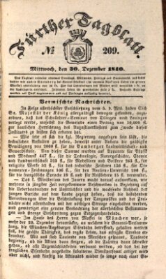 Fürther Tagblatt Mittwoch 30. Dezember 1840