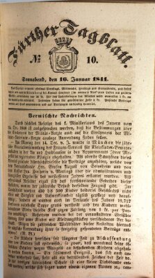 Fürther Tagblatt Samstag 16. Januar 1841