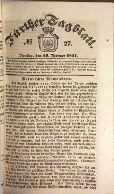 Fürther Tagblatt Dienstag 16. Februar 1841