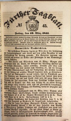 Fürther Tagblatt Freitag 19. März 1841