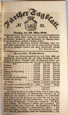 Fürther Tagblatt Dienstag 30. März 1841