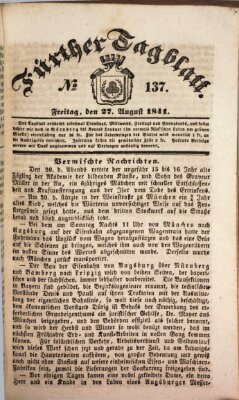 Fürther Tagblatt Freitag 27. August 1841