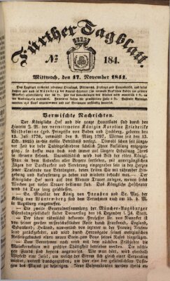 Fürther Tagblatt Mittwoch 17. November 1841