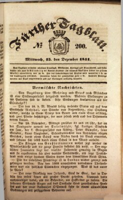 Fürther Tagblatt Mittwoch 15. Dezember 1841