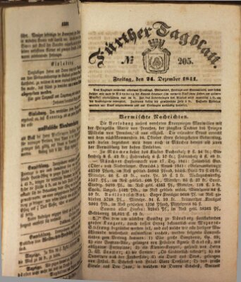 Fürther Tagblatt Freitag 24. Dezember 1841