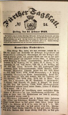 Fürther Tagblatt Freitag 11. Februar 1842