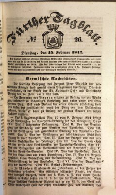 Fürther Tagblatt Dienstag 15. Februar 1842