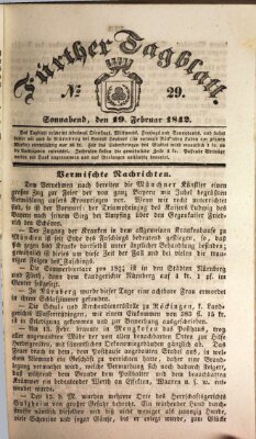 Fürther Tagblatt Samstag 19. Februar 1842