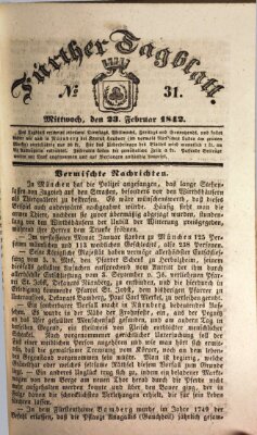 Fürther Tagblatt Mittwoch 23. Februar 1842