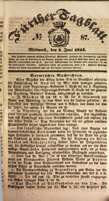 Fürther Tagblatt Mittwoch 1. Juni 1842