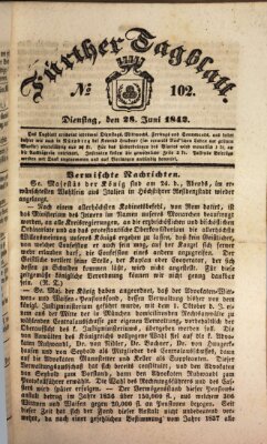 Fürther Tagblatt Dienstag 28. Juni 1842