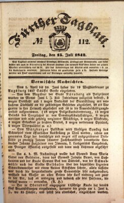 Fürther Tagblatt Freitag 15. Juli 1842