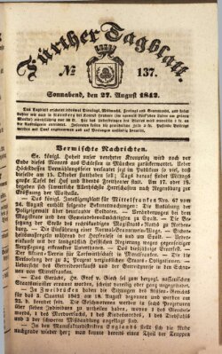 Fürther Tagblatt Samstag 27. August 1842