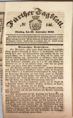 Fürther Tagblatt Dienstag 13. September 1842