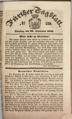 Fürther Tagblatt Dienstag 20. September 1842