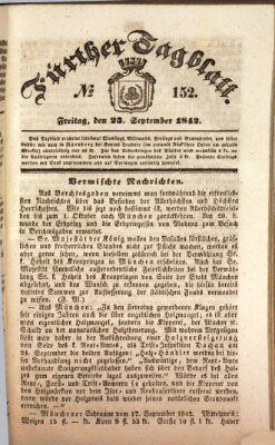 Fürther Tagblatt Freitag 23. September 1842