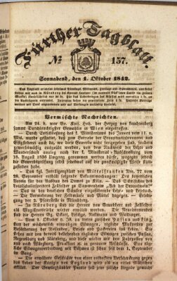 Fürther Tagblatt Samstag 1. Oktober 1842