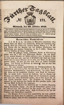 Fürther Tagblatt Mittwoch 26. Oktober 1842