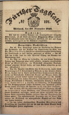 Fürther Tagblatt Mittwoch 30. November 1842