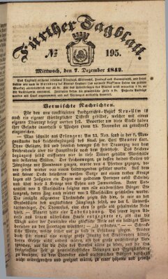 Fürther Tagblatt Mittwoch 7. Dezember 1842