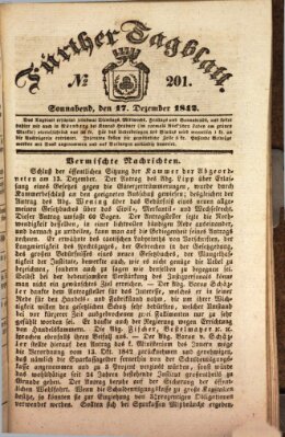 Fürther Tagblatt Samstag 17. Dezember 1842